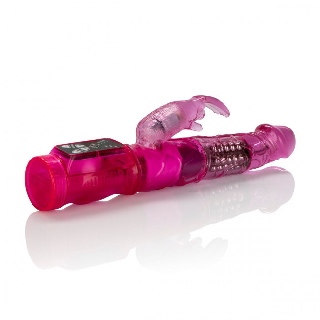 Розовый вибромассажер Petite Jack Rabbit - 24 см., California Exotic Novelties