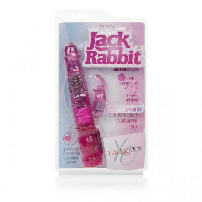 Розовый вибромассажер Petite Jack Rabbit - 24 см., California Exotic Novelties