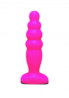 Розовый анальный стимулятор Small Bubble Plug - 11 см., Lola toys