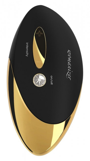Чёрно-золотой бесконтактный вакуумный стимулятор клитора Womanizer W500 Pro, Womanizer