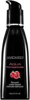 Лубрикант с ароматом граната Wicked Aqua Pomegranate - 60 мл., Wicked