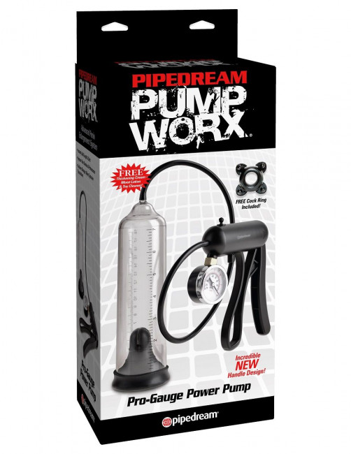 Вакуумная мужская помпа с датчиком давления Pro-Gauge Power Pump, Pipedream