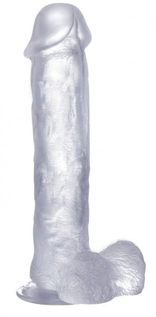 Прозрачный фаллоимитатор Realistic Cock 11" With Scrotum - 29,5 см., Shots Media BV