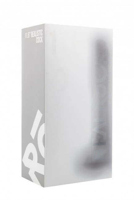 Прозрачный фаллоимитатор Realistic Cock 11" With Scrotum - 29,5 см., Shots Media BV