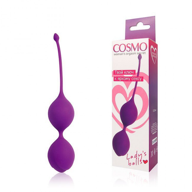 Фиолетовые двойные вагинальные шарики с хвостиком Cosmo, Bior toys Фиолетовые двойные вагинальные шарики с хвостиком Cosmo, Bior toys