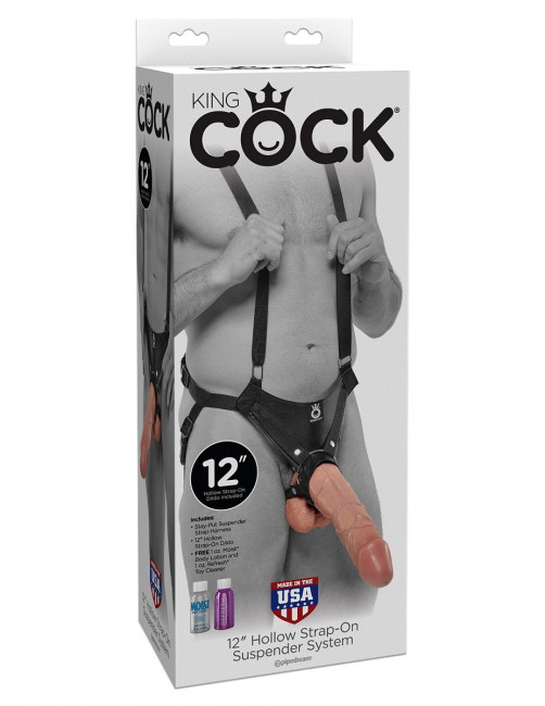 Страпон-система с телесной насадкой 12" Hollow Strap-On Suspender System - 30 см., Pipedream
