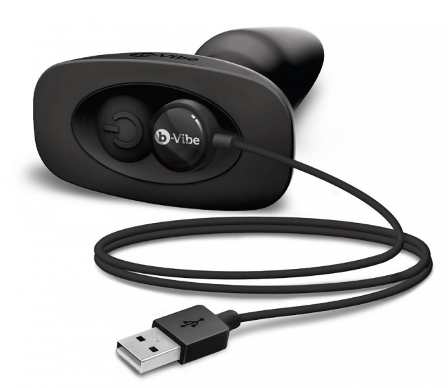Чёрная вибровтулка с ротацией шариков RIMMING REMOTE CONTROL PLUG BLACK - 15,2 см., b-Vibe Чёрная вибровтулка с ротацией шариков RIMMING REMOTE CONTROL PLUG BLACK - 15,2 см., b-Vibe