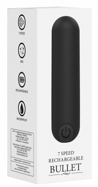 Черная перезаряжаемая вибропуля 7 Speed Rechargeable Bullet - 7,7 см. Черная перезаряжаемая вибропуля 7 Speed Rechargeable Bullet - 7,7 см.