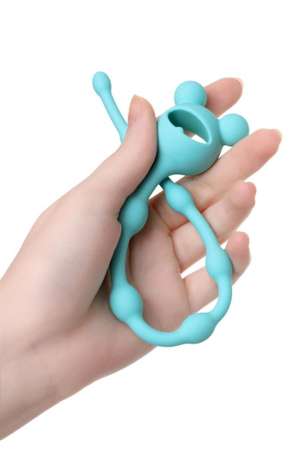 Мятная силиконовая анальная цепочка Froggy - 27,4 см., ToyFa