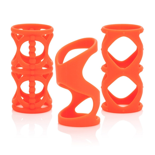 Набор оранжевых насадок на пенис Posh Silicone Lovers Cages, California Exotic Novelties Набор оранжевых насадок на пенис Posh Silicone Lovers Cages, California Exotic Novelties