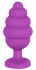 Фиолетовая анальная пробка Extra Large Ribbed Diamond Heart Plug - 9,6 см.