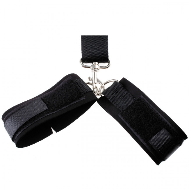 Черные фиксаторы Gag & Wrist Restraint, Pipedream
