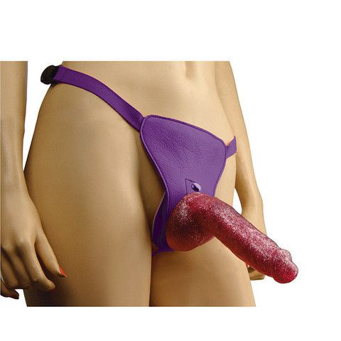 Гламурный страпон с блёстками Bree Olson Glitter Glam Strap-On Harness & Dong - 16 см., Topco Sales