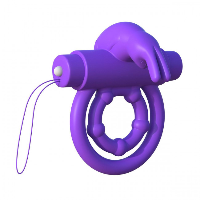 Эрекционное кольцо на пенис и мошонку с вибрацией Remote Control Rabbit Ring, Pipedream