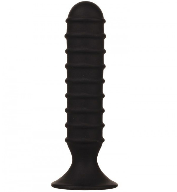 Чёрный ребристый массажер для анальной стимуляции MENZSTUFF RIBBED TORPEDO DONG - 15 см., Dream Toys Чёрный ребристый массажер для анальной стимуляции MENZSTUFF RIBBED TORPEDO DONG - 15 см., Dream Toys