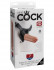 Телесный сдвоенный поясной страпон Strap-On Harness with 7" Two Cocks One Hole - 19,1 см., Pipedream