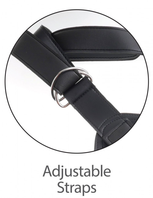 Телесный сдвоенный поясной страпон Strap-On Harness with 7" Two Cocks One Hole - 19,1 см., Pipedream