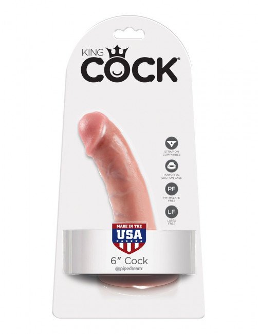 Телесный фаллоимитатор 6" Cock на присоске - 15,2 см., Pipedream