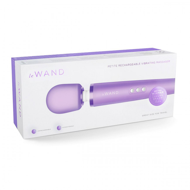 Фиолетовый жезловый мини-вибратор Le Wand c 6 режимами вибрации, Le Wand