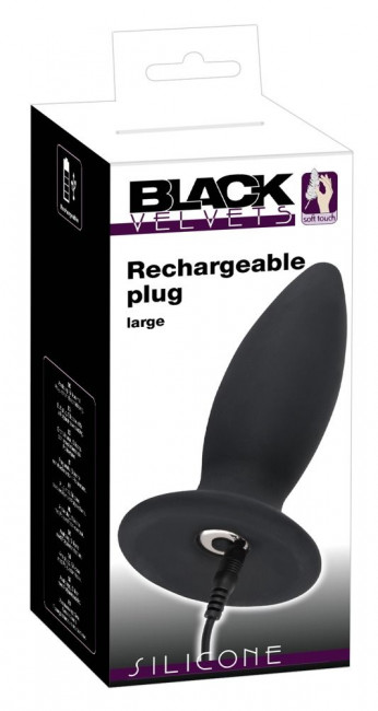 Чёрная перезаряжаемая анальная пробка Black Velvets Recharge Plug L - 14,7 см., Orion Чёрная перезаряжаемая анальная пробка Black Velvets Recharge Plug L - 14,7 см., Orion