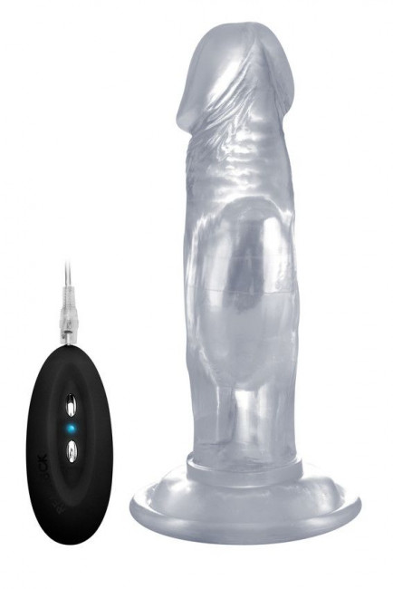Прозрачный вибратор-реалистик Vibrating Realistic Cock 6" - 15 см., Shots Media BV