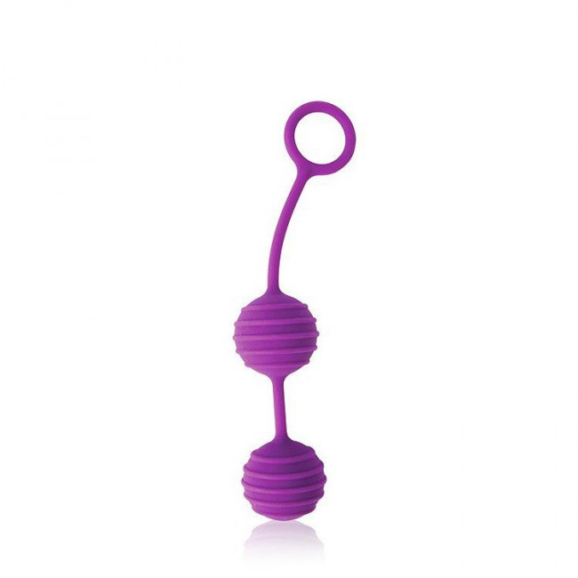 Фиолетовые вагинальные шарики с ребрышками Cosmo, Bior toys