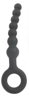 Черный анальный стимулятор-елочка с ограничителем - 13,5 см., Bior toys