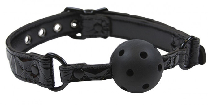 Чёрный кляп-шар на виниловых ремешках Sinful Ball Gag, NS Novelties