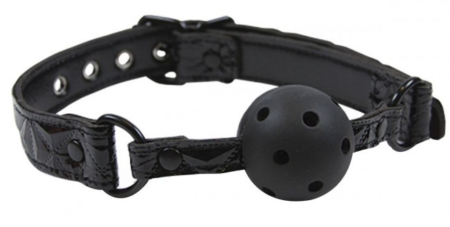 Чёрный кляп-шар на виниловых ремешках Sinful Ball Gag, NS Novelties
