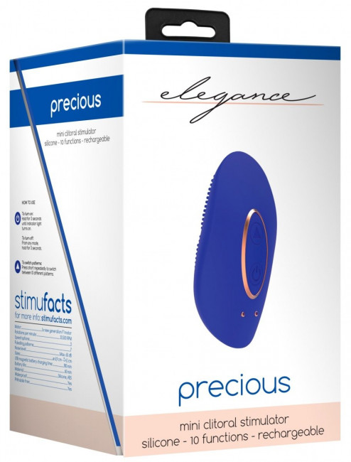 Синий клиторальный стимулятор Precious - 6,4 см., Shots Media BV