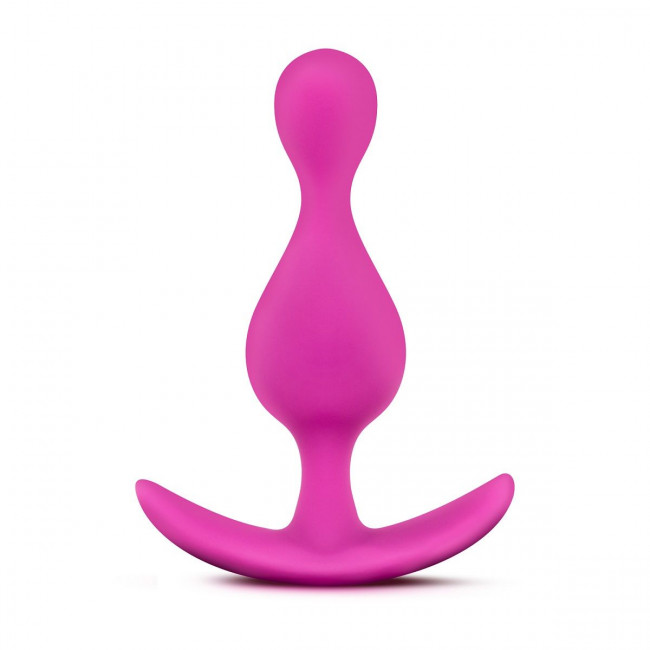 Розовая фигурная анальная пробка Luxe Explore - 11,4 см., Blush Novelties