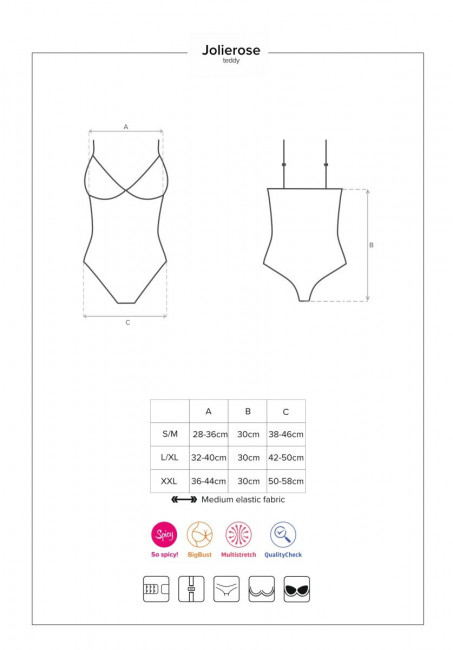 Изящное кружевное боди Jolierose, Obsessive Изящное кружевное боди Jolierose, Obsessive