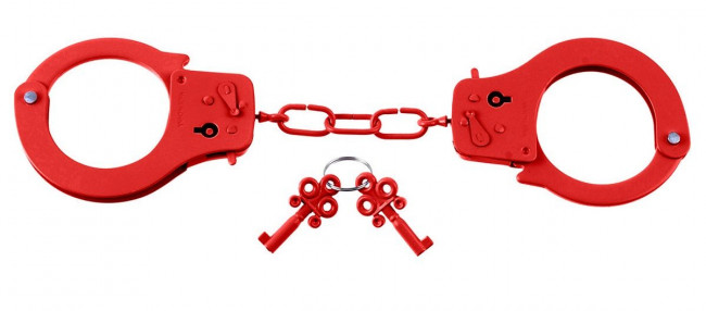 Металлические красные наручники Designer Metal Handcuffs, Pipedream