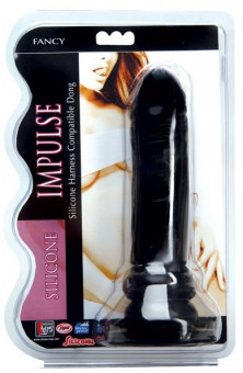 Черный силиконовый фаллос Impulse, Dream Toys