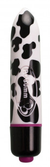 Мини-вибратор с принтом шкуры коровы RO-80MM 7-SPEED COW PRINT - 8 см., Rocks-Off