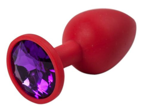 Красная силиконовая пробка с фиолетовым кристаллом - 7,1 см., 4sexdreaM