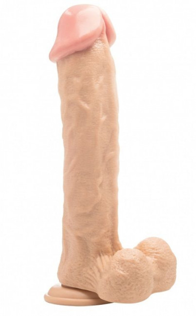 Телесный фаллоимитатор Realistic Cock 11" With Scrotum - 29,5 см., Shots Media BV
