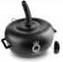 Чёрный надувной пуф с 3 сменными насадками разного цвета и размера Deluxe Vibrating Inflatable Hot Seat, Pipedream