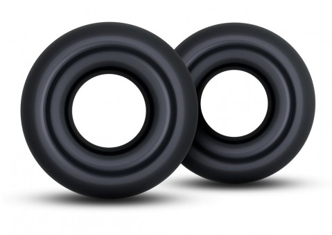 Набор из 2 черных колец Stay Hard Donut Rings Oversized, Blush Novelties