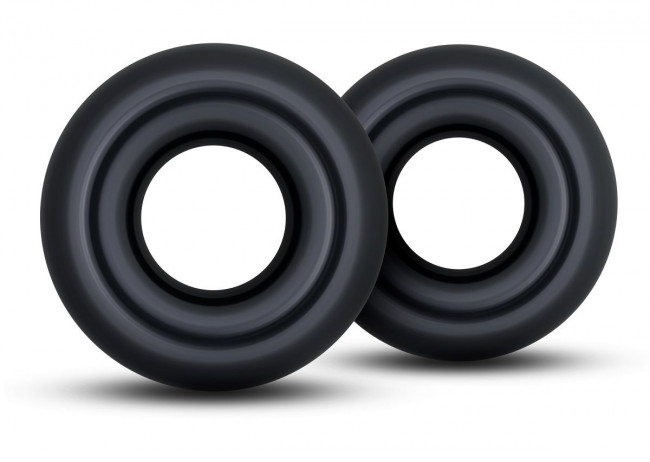 Набор из 2 черных колец Stay Hard Donut Rings Oversized, Blush Novelties Набор из 2 черных колец Stay Hard Donut Rings Oversized, Blush Novelties
