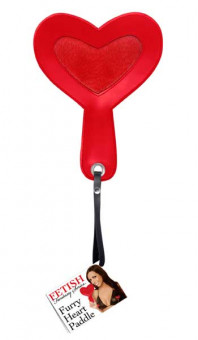 Шлепалка в форме сердца FURRY HEART PADDLE - 24 см., Pipedream