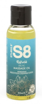Массажное масло S8 Massage Oil Refresh с ароматом сливы и хлопка - 50 мл., Stimul8