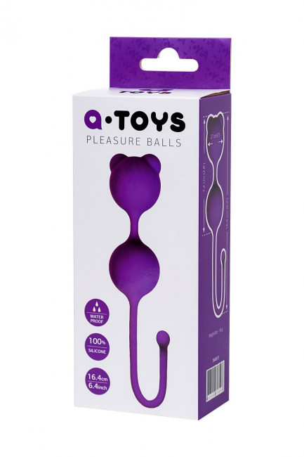 Фиолетовые вагинальные шарики A-Toys с ушками, A-toys