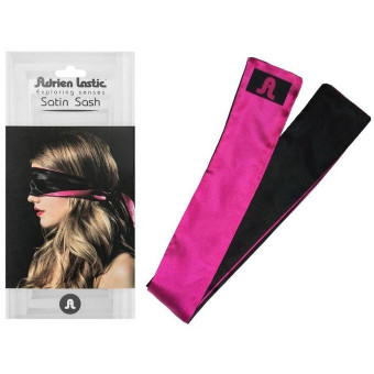 Черно-розовая атласная повязка на глаза Satin Sash, Adrien Lastic