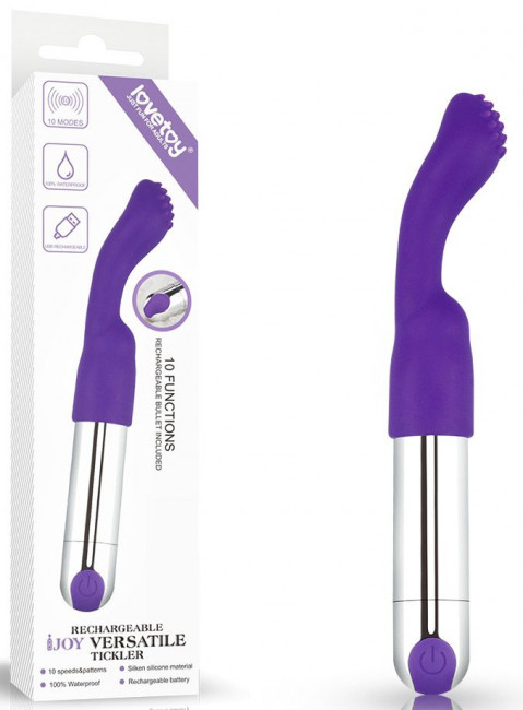 Фиолетовый перезаряжаемый вибратор Rechargeable IJOY Versatile Tickler - 14,5 см.