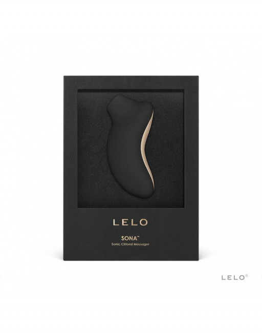 Чёрный клиторальный звуковой массажер Sona, Lelo