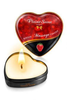 Массажная свеча с ароматом клубники Bougie Massage Candle - 35 мл., Plaisir Secret
