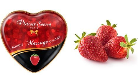 Массажная свеча с ароматом клубники Bougie Massage Candle - 35 мл., Plaisir Secret Массажная свеча с ароматом клубники Bougie Massage Candle - 35 мл., Plaisir Secret