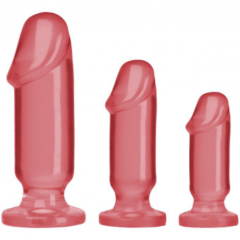 Набор розовых анальных фаллоимитаторов Crystal Jellies Anal Starter Kit, Doc Johnson