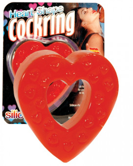 Красное эрекционное кольцо-сердце Heart Shape Cockring, Seven Creations